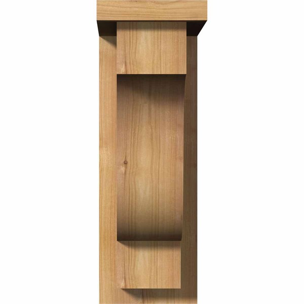 Newport Smooth Corbel W/Backplate, Western Red Cedar, 5 1/2W X 12D X 16H